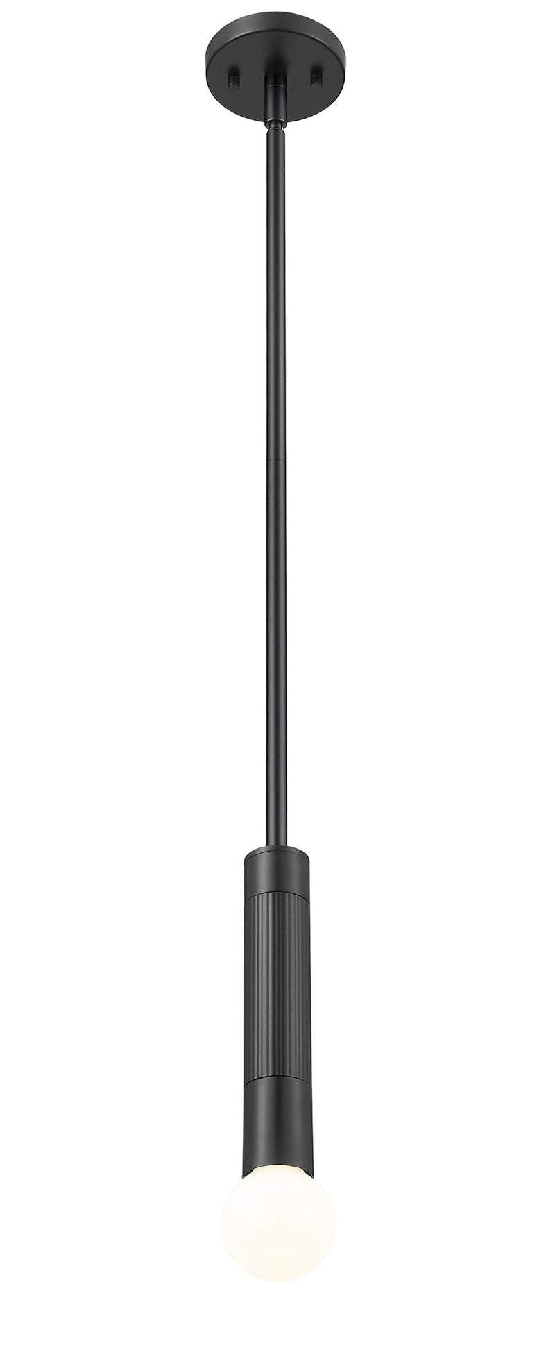 Stari 1 Light 4.75" Pendant, Rod Mount in Matte Black