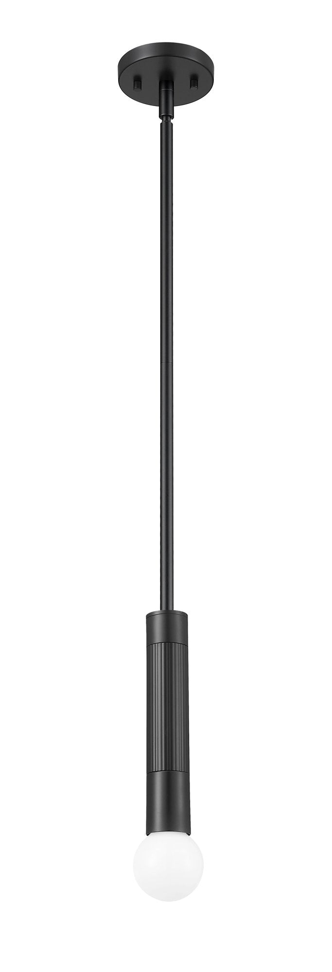 Stari 1 Light 4.75" Pendant, Rod Mount in Matte Black