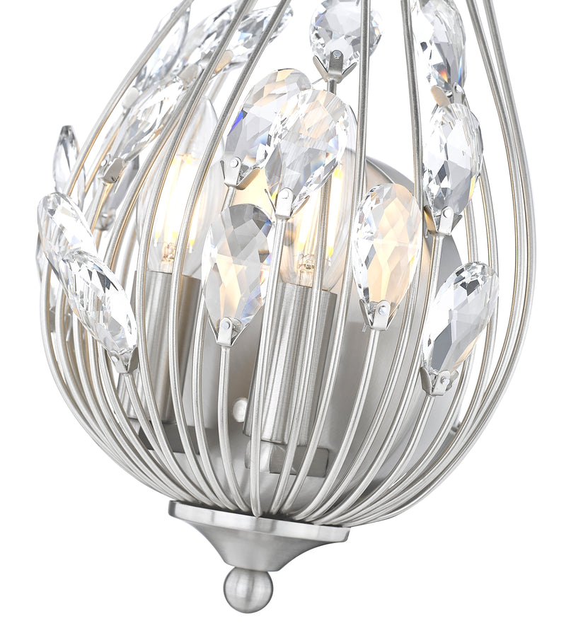 Gabriella 2 Light 8.5" Wall Sconce in Brushed Nickel