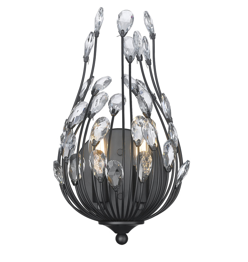 Gabriella 2 Light 8.5" Wall Sconce in Matte Black
