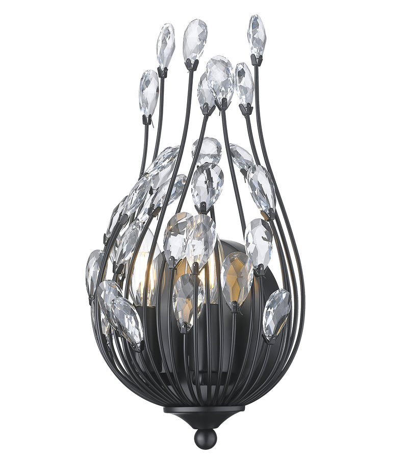 Gabriella 2 Light 8.5" Wall Sconce in Matte Black
