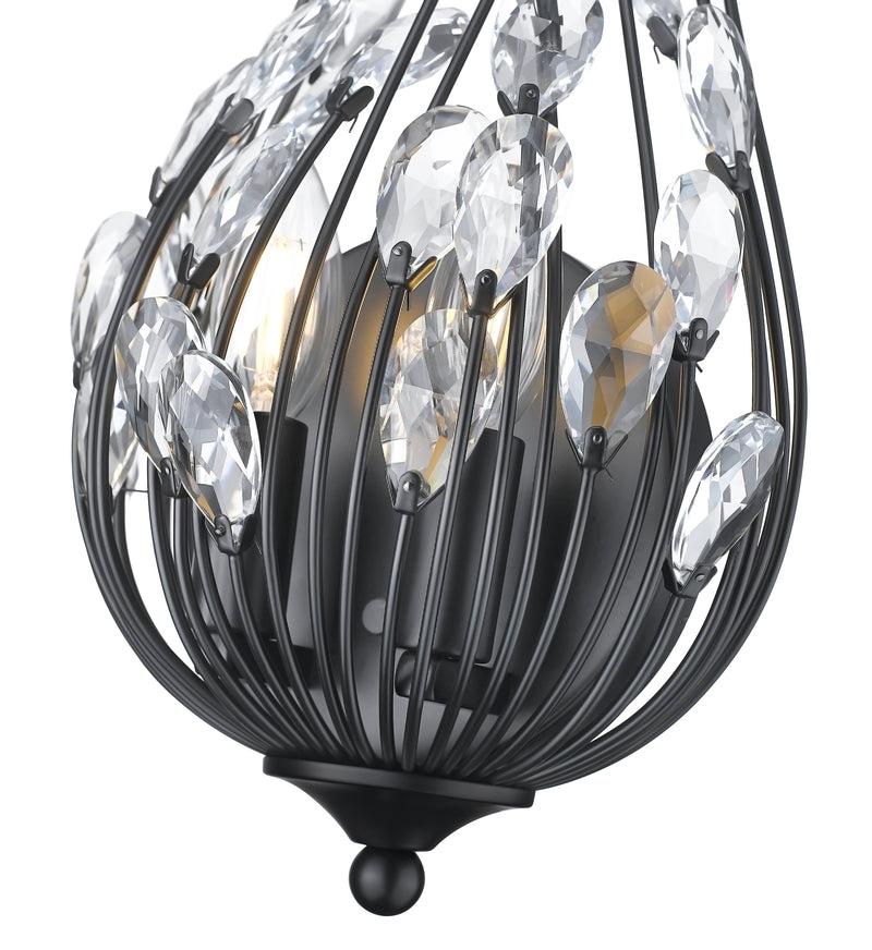 Gabriella 2 Light 8.5" Wall Sconce in Matte Black
