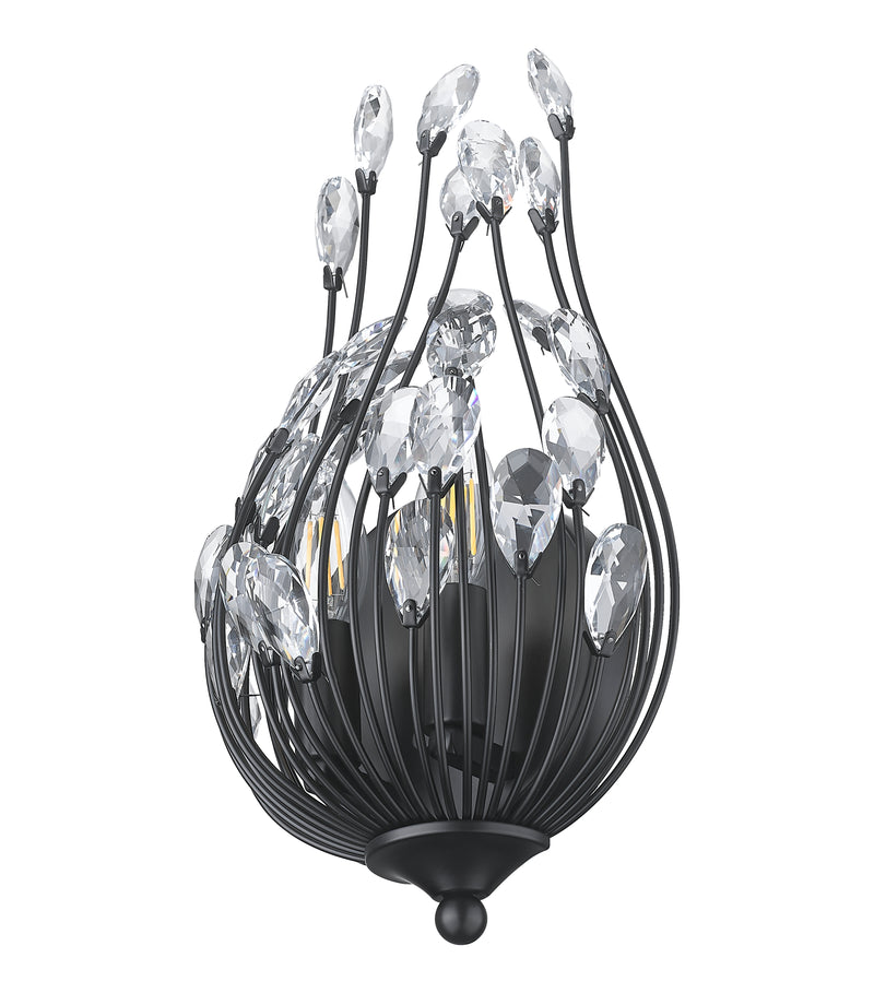 Gabriella 2 Light 8.5" Wall Sconce in Matte Black