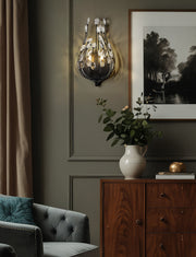 Gabriella 2 Light 8.5" Wall Sconce in Matte Black in a room setting