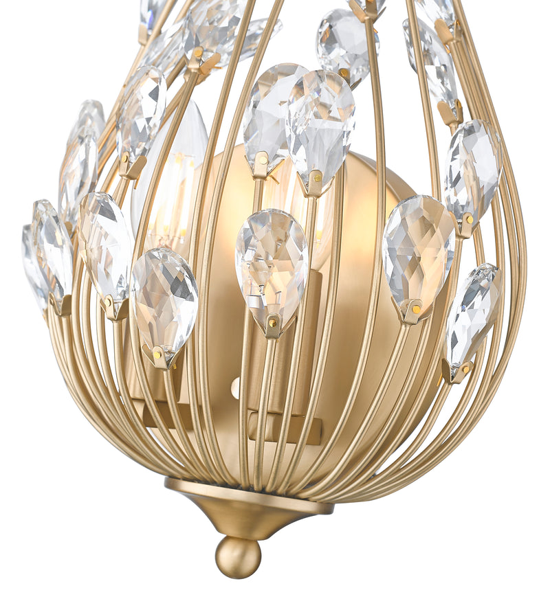 Gabriella 2 Light 8.5" Wall Sconce in Modern Gold