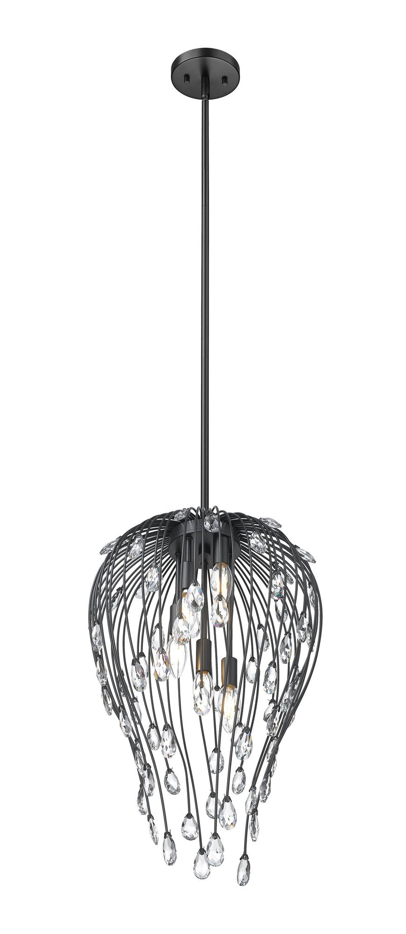 Gabriella 5 Light 15" Pendant in Matte Black