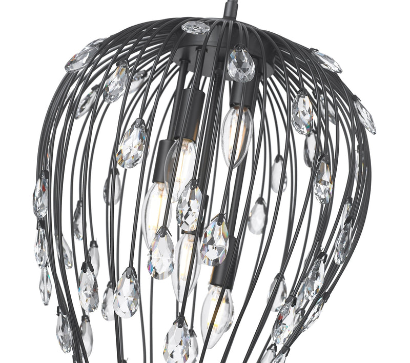 Gabriella 5 Light 15" Pendant in Matte Black