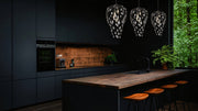 Gabriella 5 Light 15" Pendant in Matte Black in a room setting