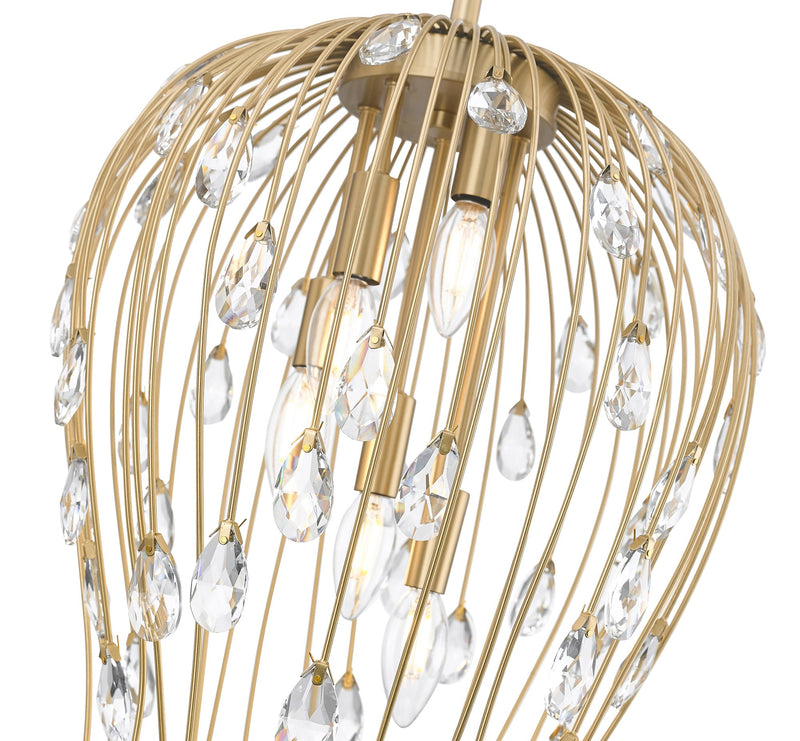 Gabriella 5 Light 15" Pendant in Modern Gold