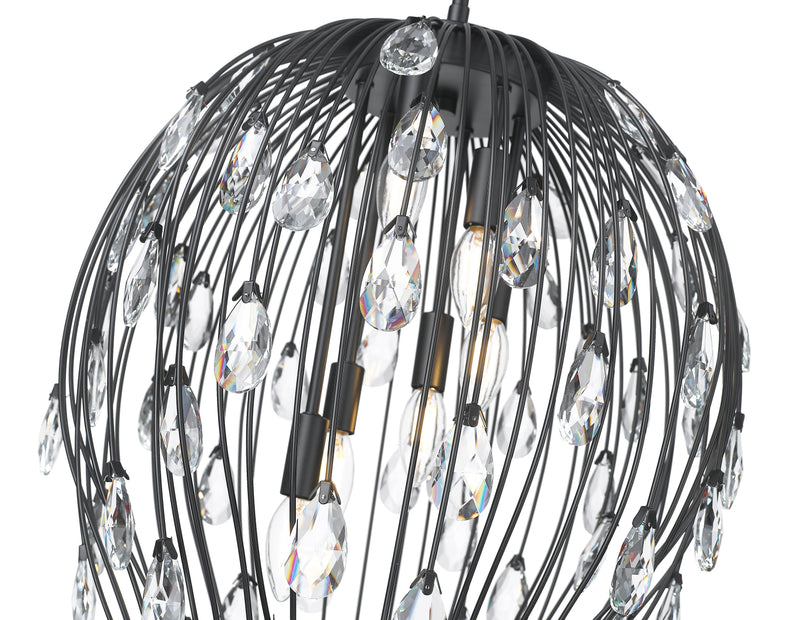 Gabriella 6 Light 18" Pendant in Matte Black