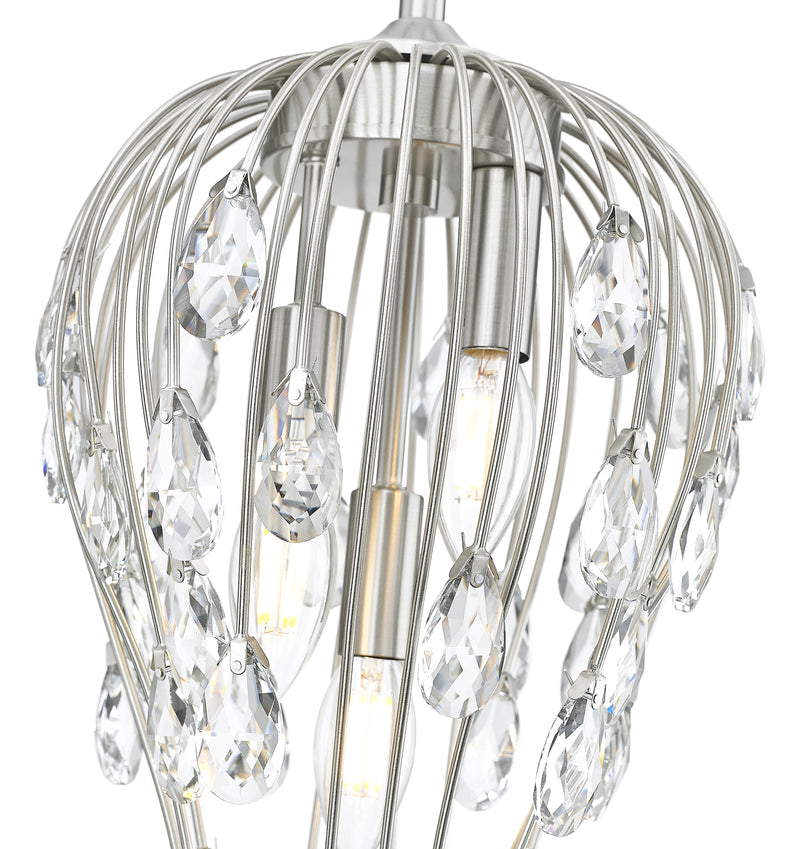 Gabriella 3 Light 9" Pendant in Brushed Nickel