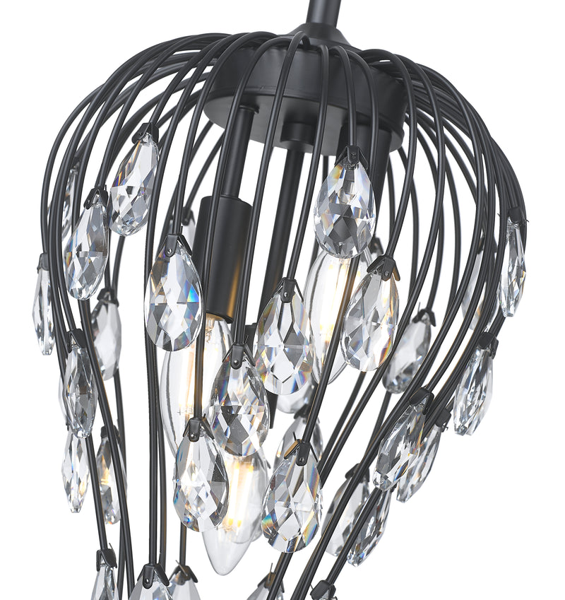Gabriella 3 Light 9" Pendant in Matte Black
