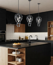 Gabriella 3 Light 9" Pendant in Matte Black in a room setting