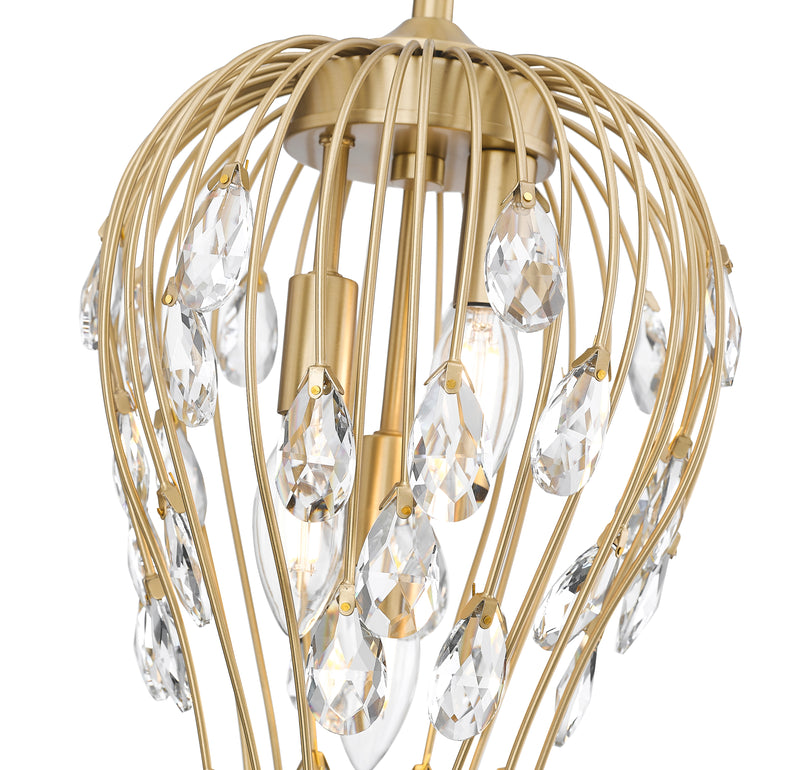 Gabriella 3 Light 9" Pendant in Modern Gold