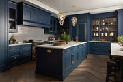 Gabriella 3 Light 9" Pendant in Modern Gold in a room setting