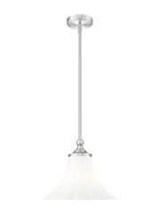 Fleur 1 Light 12" Pendant in Brushed Nickel