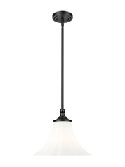 Fleur 1 Light 12" Pendant in Matte Black