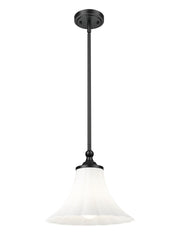 Fleur 1 Light 12" Pendant in Matte Black