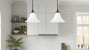Fleur 1 Light 12" Pendant in Matte Black in a room setting