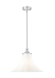 Fleur 1 Light 16" Pendant in Brushed Nickel