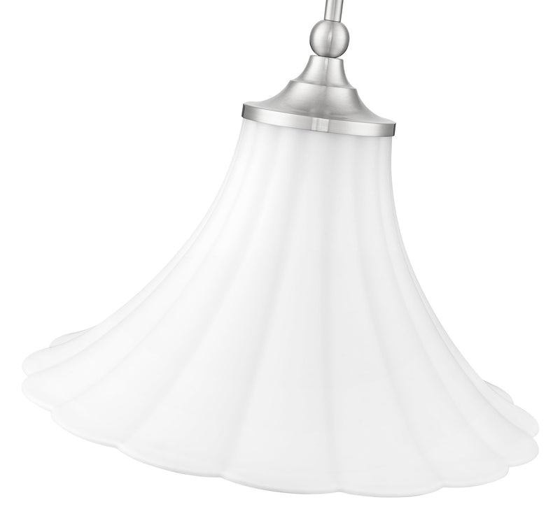 Fleur 1 Light 16" Pendant in Brushed Nickel
