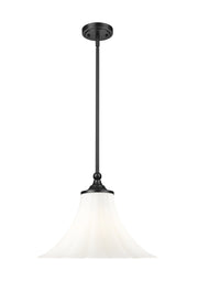 Fleur 1 Light 16" Pendant in Matte Black