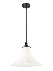 Fleur 1 Light 16" Pendant in Matte Black
