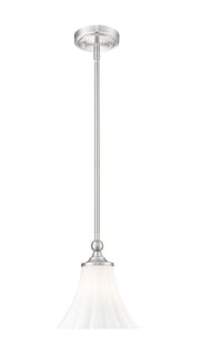 Fleur 1 Light 8" Pendant in Brushed Nickel