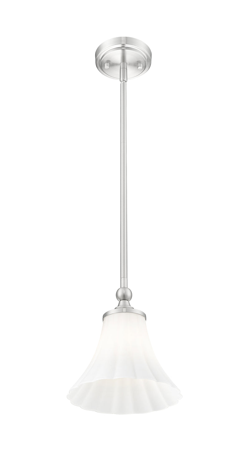 Fleur 1 Light 8" Pendant in Brushed Nickel