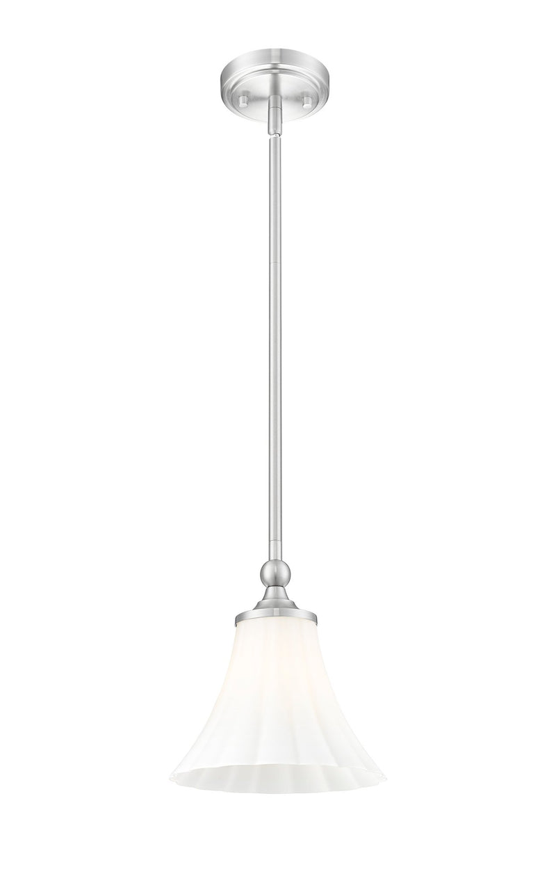 Fleur 1 Light 8" Pendant in Brushed Nickel