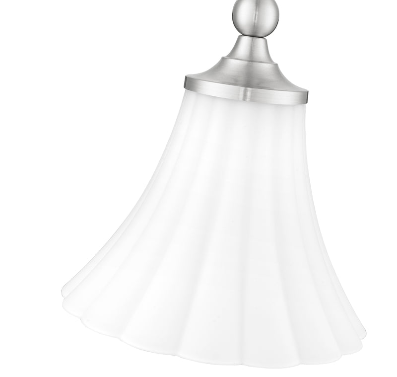 Fleur 1 Light 8" Pendant in Brushed Nickel