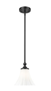Fleur 1 Light 8" Pendant in Matte Black
