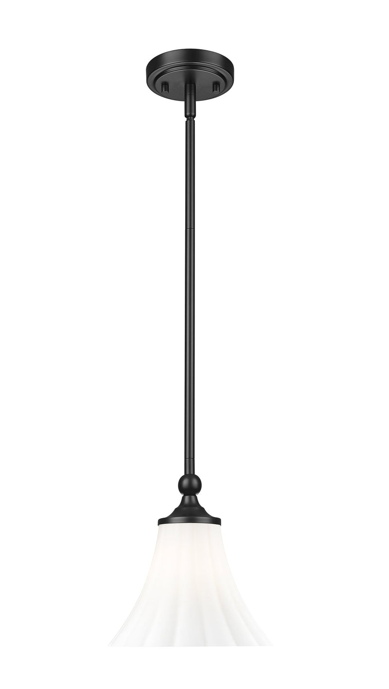 Fleur 1 Light 8" Pendant in Matte Black
