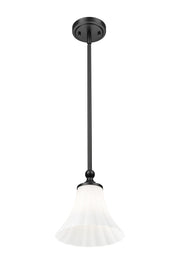 Fleur 1 Light 8" Pendant in Matte Black