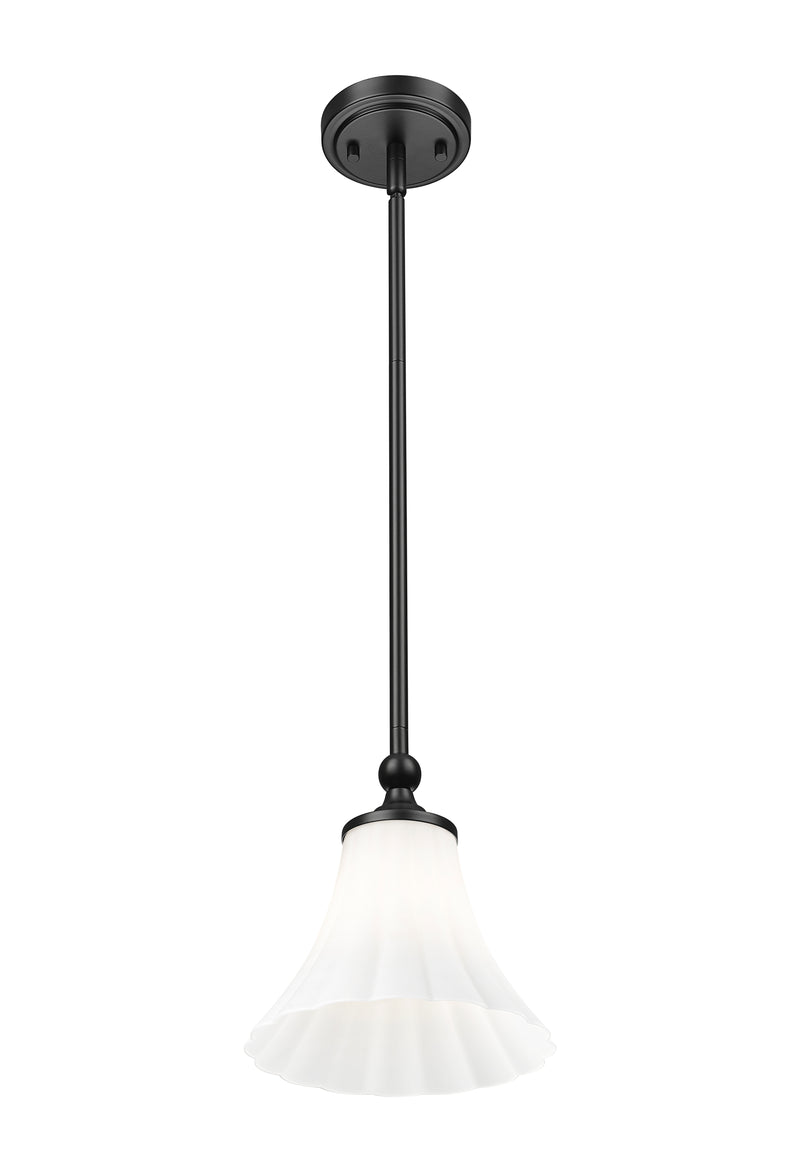 Fleur 1 Light 8" Pendant in Matte Black
