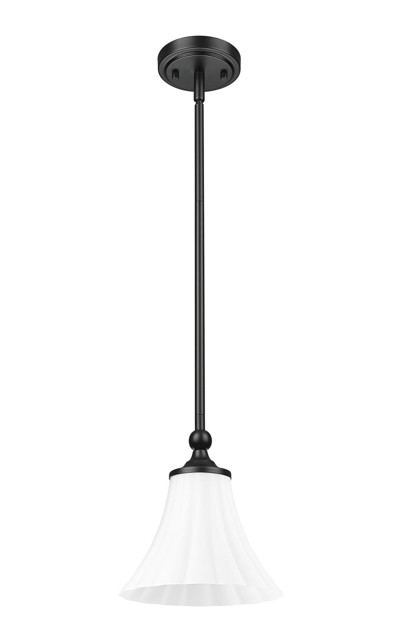 Fleur 1 Light 8" Pendant in Matte Black