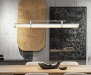 Benoit 1 Light 44" Linear Pendant in Brushed Nickel in a room setting