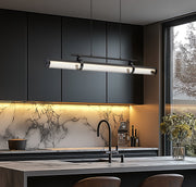 Benoit 1 Light 44" Linear Pendant in Matte Black in a room setting