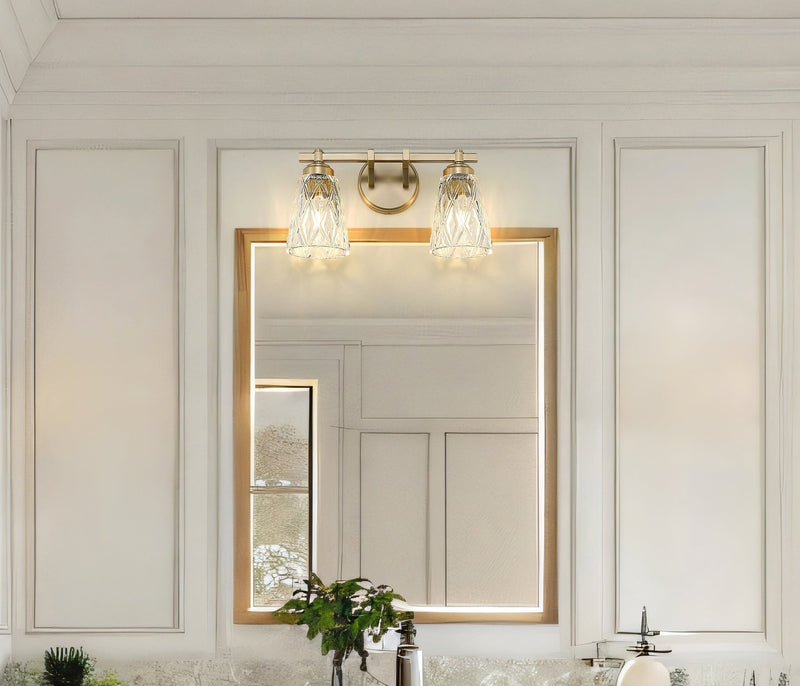 Andree 2 Light 16" Vanity in Modern Gold in a room setting