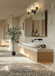 Andree 3 Light 24" Vanity in Matte Black in a room setting