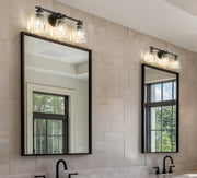 Andree 3 Light 24" Vanity in Matte Black in a room setting