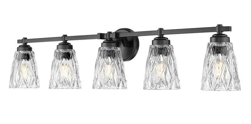 Andree 5 Light 40" Vanity in Matte Black