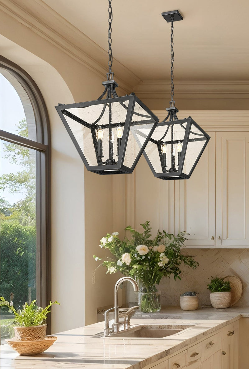 Montalcino 3 Light 16" Pendant in Iron Ore in a room setting