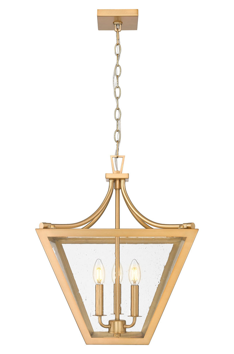 Montalcino 3 Light 16" Pendant in Rubbed Brass