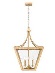 Montalcino 4 Light 18" Pendant in Rubbed Brass