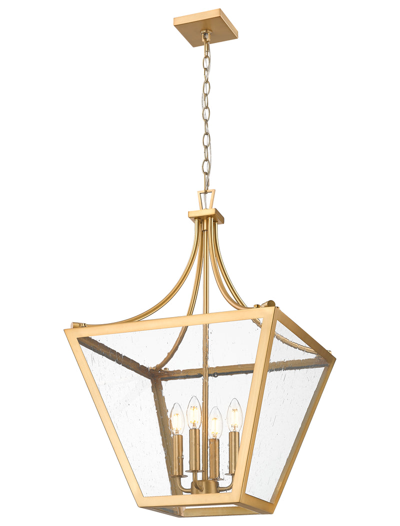 Montalcino 4 Light 18" Pendant in Rubbed Brass