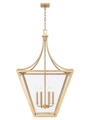 Montalcino 6 Light 26" Pendant in Rubbed Brass