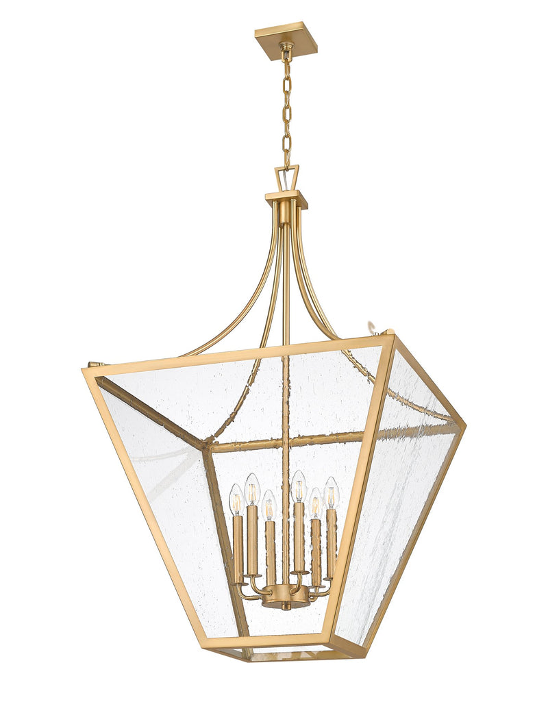 Montalcino 6 Light 26" Pendant in Rubbed Brass