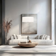 Linden 1 Light 24" Pendant in Brushed Nickel in a room setting