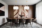 Linden 1 Light 24" Pendant in Modern Gold in a room setting